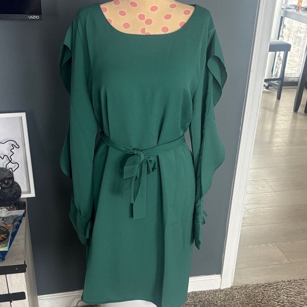 19 Cooper Teal Long Sleeve Dress
